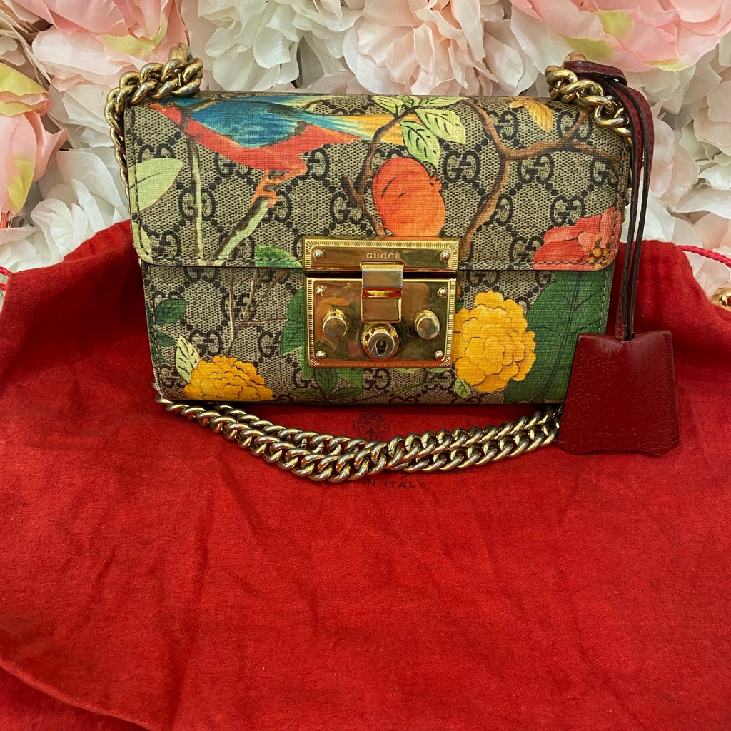 Gucci Gg Supreme Padlock Tian Shoulder Bag